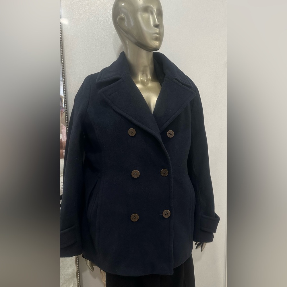Size 16 Lands’ End Wool Pea Coat